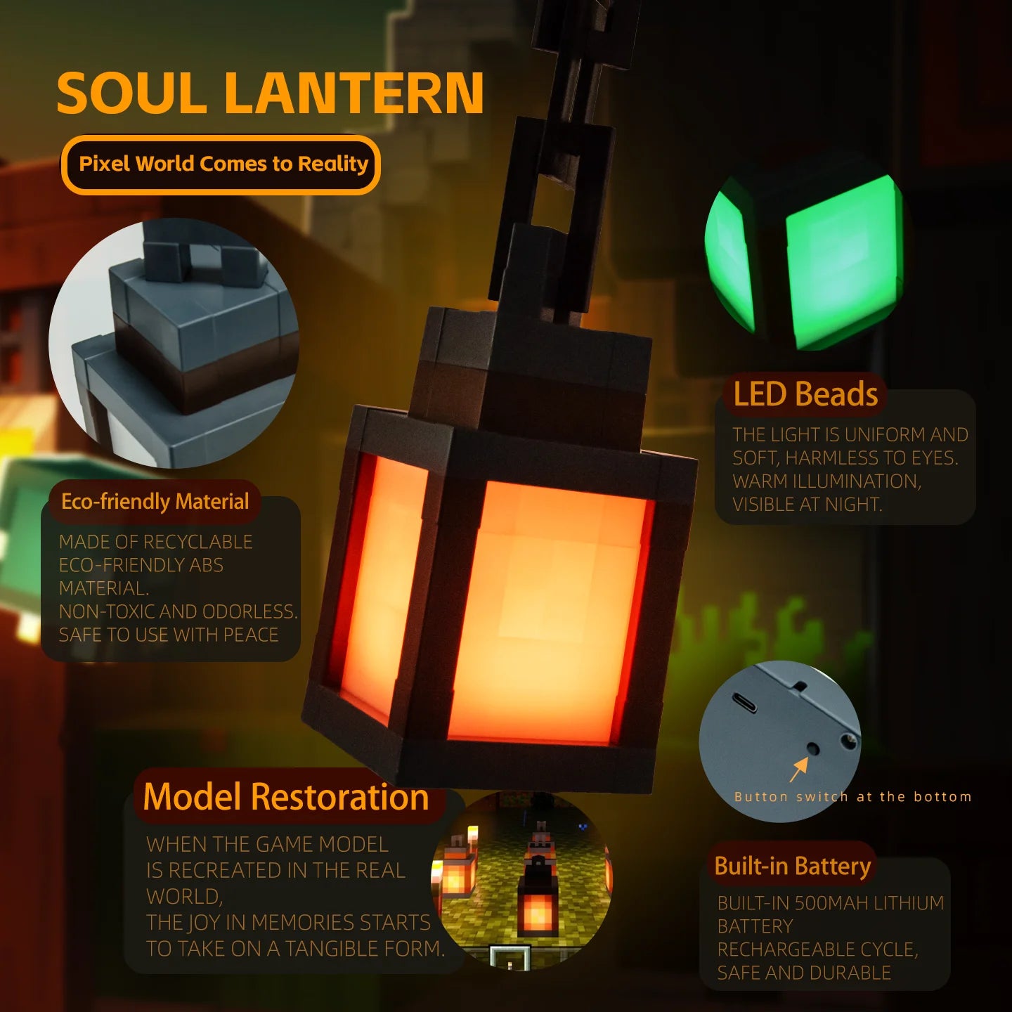 PixelGlow Portable Lantern