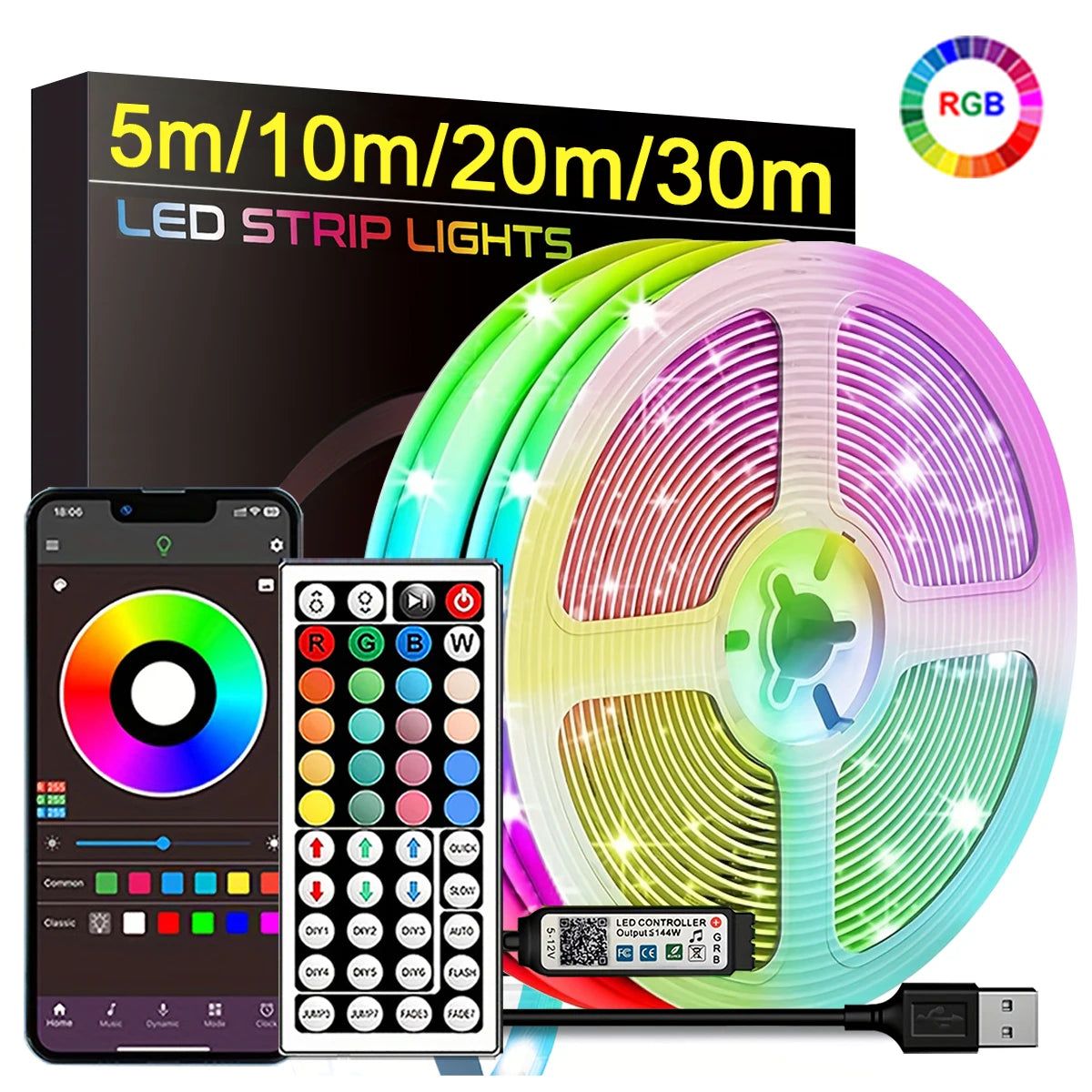 MoodGlow RGB LED Room Lighting